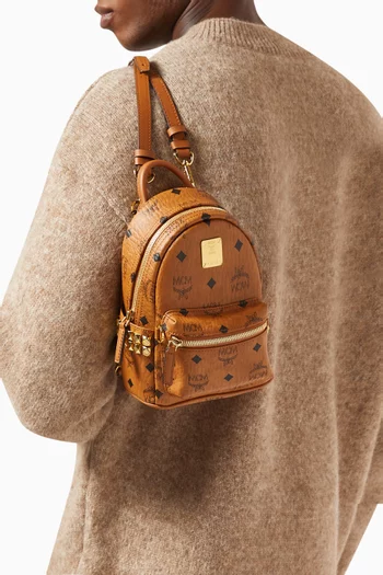 Mini Stark Side Studs Backpack in Visetos