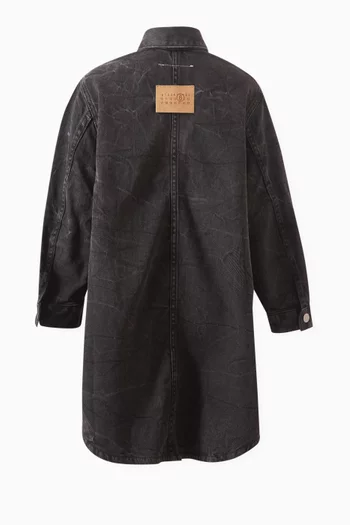 Creased Shirt Dress in Denim