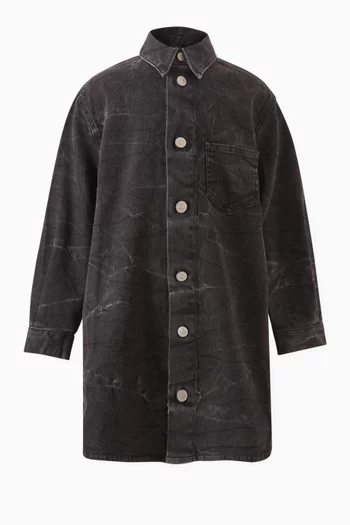Creased Shirt Dress in Denim