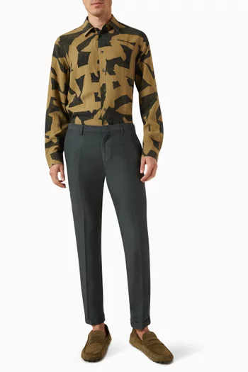 Abstract-print Shirt in Viscose Blend