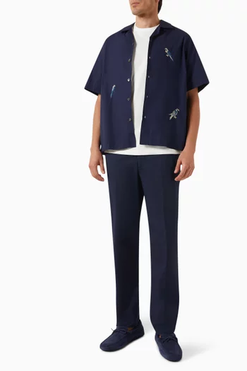 Bird Embroidery Shirt in Cotton