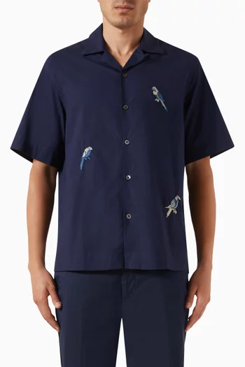 Bird Embroidery Shirt in Cotton