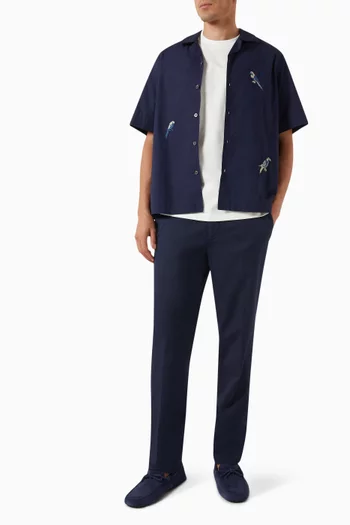 Bird Embroidery T-shirt in Cotton