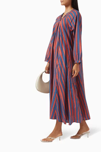 Fiore Striped Maxi Dress in Cotton