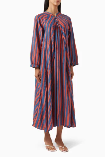 Fiore Striped Maxi Dress in Cotton