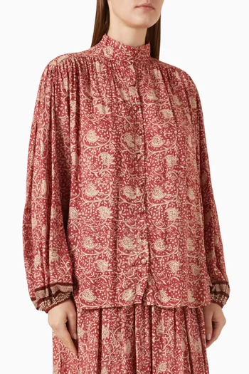 Iris Paisley-print Top in Rayon