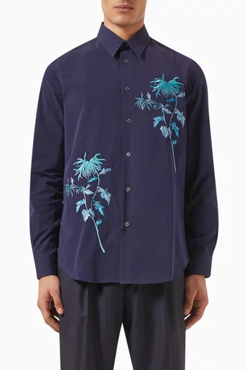 Floral Embroidered Shirt in Cotton-blend