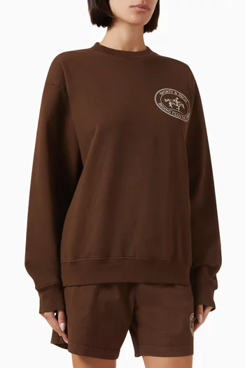Riding Club Crewneck Sweatshirt in Cotton