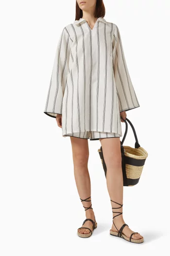Striped Tunic Top in Linen
