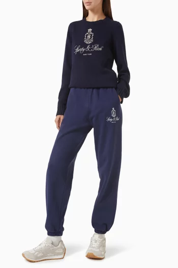 Vendome Embroidered Sweatpants in Cotton-fleece
