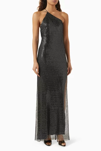 One-shoulder Gown in Net