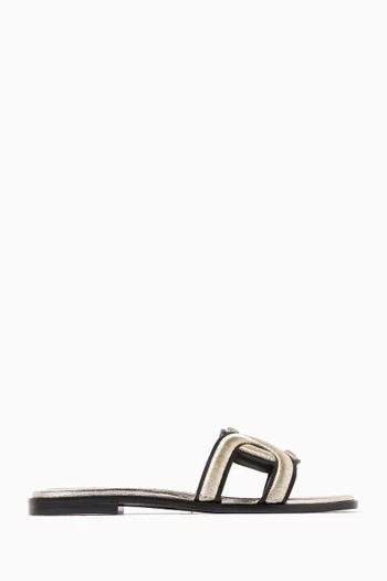 Kate Flat Sandals in Leather