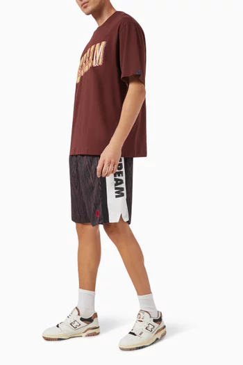 Woodgrain Basketball Shorts in Mesh