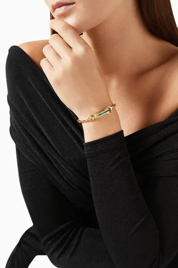 Empress Diamond & Emerald Bangle in 18kt Gold