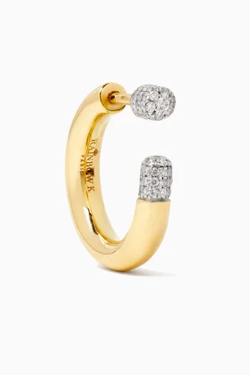 Small Tube Diamond Single Earring in 14kt Gold