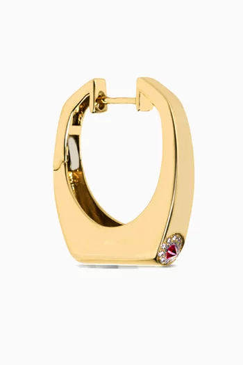 Nano Grace Diamond & Ruby Single Earring in 14kt Gold