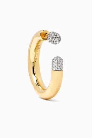 Medium Tube Diamond Single Earring in 14kt Gold