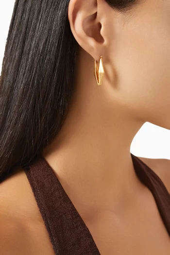 Diamond Chain Earrings in Brass