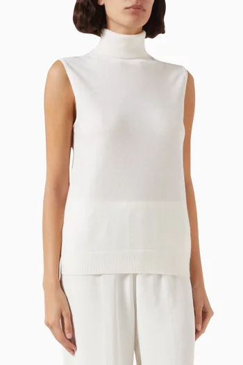 Roll Neck Top in Wool-cashmere Blend
