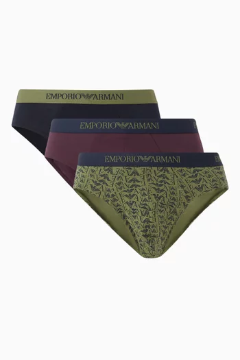 Logo Briefs in Cotton, Set of 3