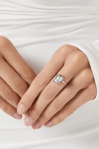 Keshi Tahitian Pearl Modern Ring in 18kt White Gold