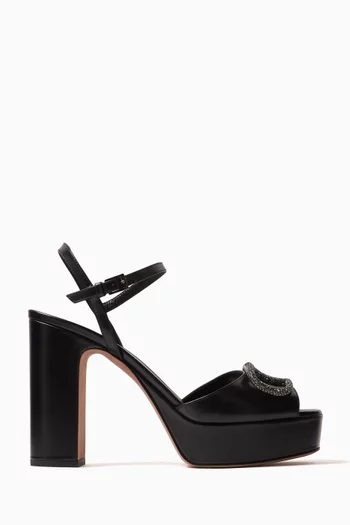 VLogo Signature 115 Platform Sandals in Calfskin