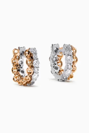 Salasil Diamond Hoop Earrings in 18kt Rose & White Gold