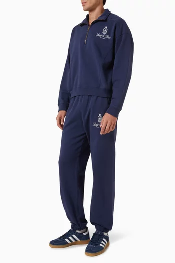 Vendome Embroidered Quarter-zip Sweatshirt in Cotton-fleece