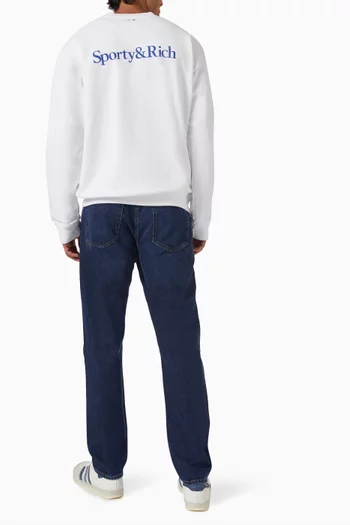 Dodgers Serif Crewneck Sweater in Cotton