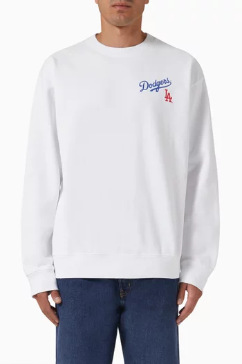 Dodgers Serif Crewneck Sweater in Cotton