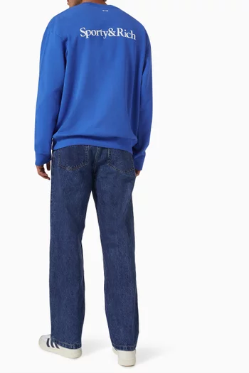 Dodgers Serif Crewneck Sweater in Cotton