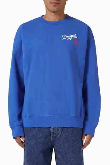 Dodgers Serif Crewneck Sweater in Cotton