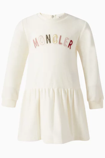 Embroidered-logo Dress in Cotton-blend