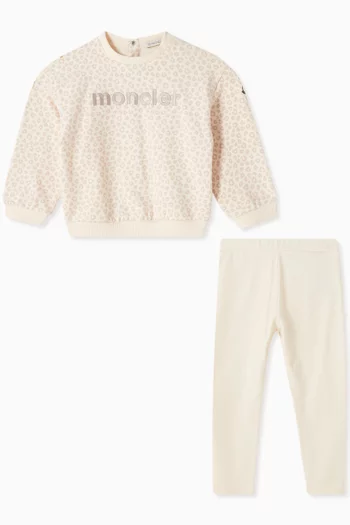 Logo Sweatshirt & Leggings Set in Cotton