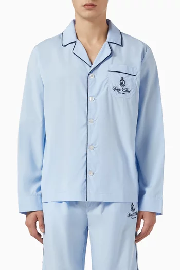 Vendome Pyjama Shirt in Cotton Poplin
