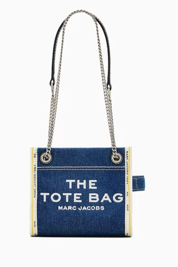 The Mini Chain Tote Bag in Denim