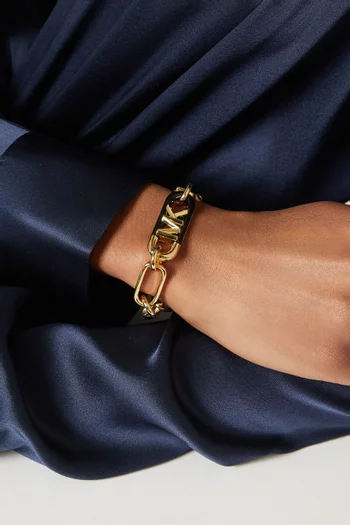 Empire Link Chain Bracelet in 14kt Gold-plated Brass