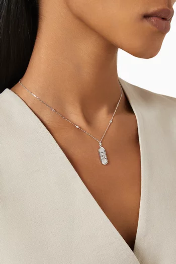 MK Crystal Empire Necklace in Sterling Silver-plated Brass