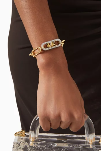 Empire Link Chain Bracelet in 14kt Gold-plated Brass