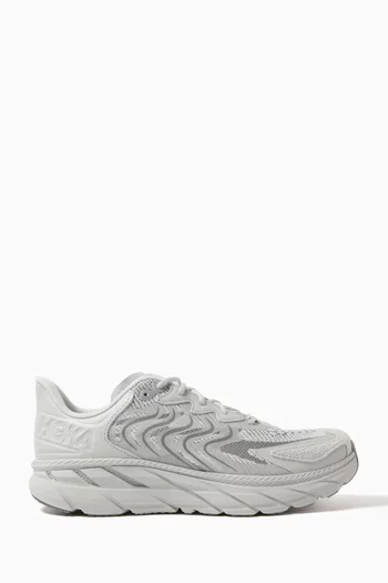 Clifton LS Sneakers in Pebbled Leather & Suede