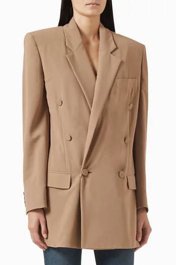 Oversized Jacket in Silk Crepe