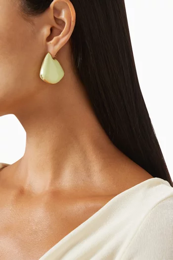 Small Fin Enamel Earrings in 18kt Gold-plated Silver