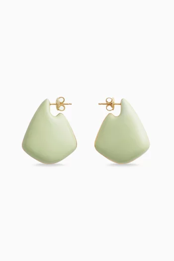 Small Fin Enamel Earrings in 18kt Gold-plated Silver