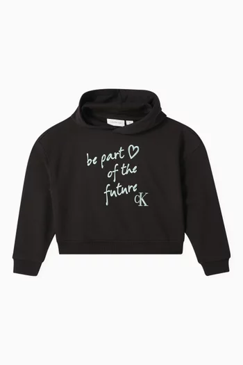 Graphic Logo Boxy-fit Hoodie in Cotton-blend