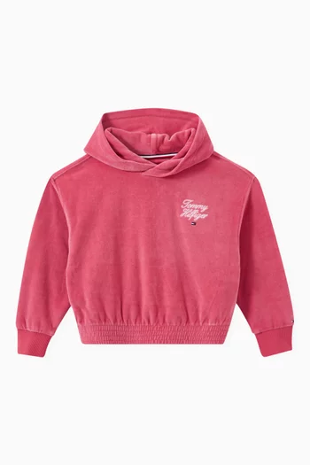 Logo Hoodie in Velour