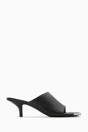 حذاء مفتوح داك بكعب 90 مم جلد