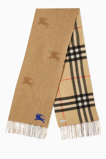 Reversible Check Scarf in Cashmere