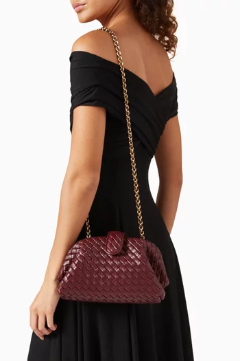 Mini Lauren 1980 Clutch Bag in Intrecciato Leather