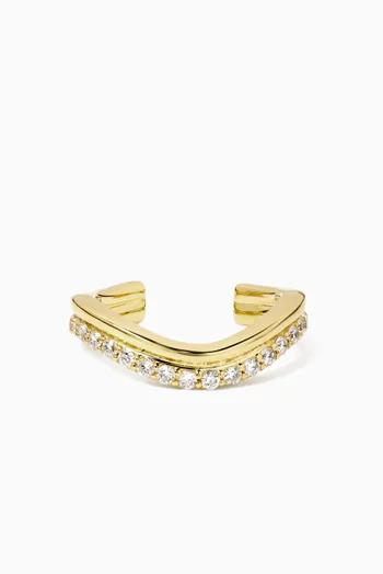 Double Diamond Single Ear Cuff in 18kt Gold