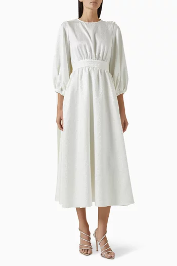 Scarf Belted Midi Dress